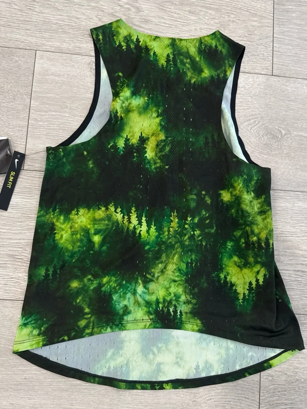 Nike Women's Green Tie-Dye Running Singlet